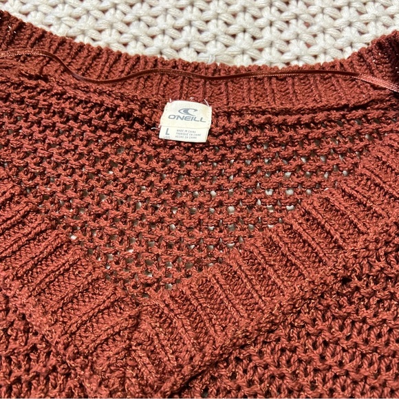 O’Neill Crotchet Knit V Neck Sweater L - Picture 5 of 7